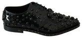 Dolce & Gabbana Black Leather Crystals Dress Broque Shoes -   -  Dolce & Gabbana.